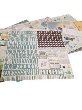 Baby Boy 12x12 Scrapbook Paper 11 Sheets & Stickers